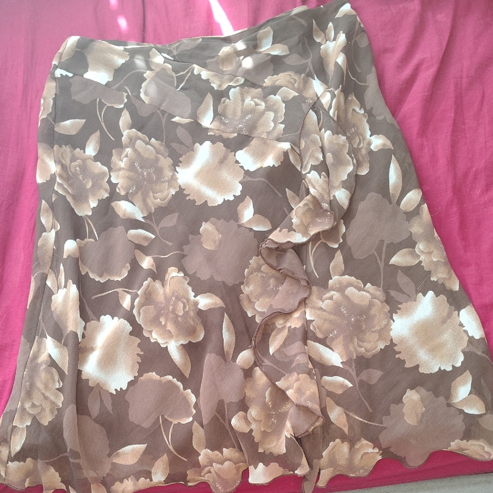 Vintage Floral Brown Skirt